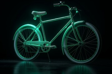 Fototapeta na wymiar Fluorescent bicycle. Generative AI