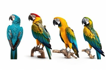 Fototapeta na wymiar Set of macaw parrot