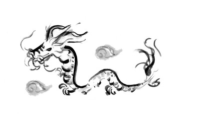龍の手描きイラスト　ドラゴン