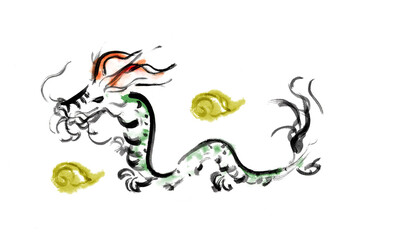 龍の手描きイラスト　ドラゴン