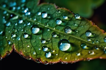 water drops on leaf