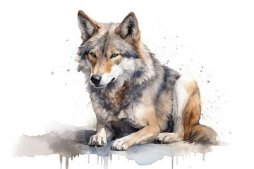 Fototapeta premium wolf in snow