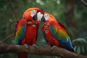 Naklejka na ściany i meble red and yellow macaw