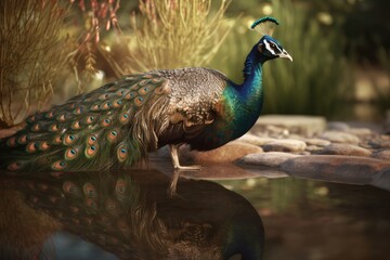 Naklejka premium peacock with feathers