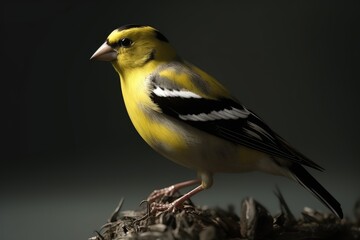 Naklejka premium yellow wagtail on a branch