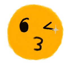 Emotional kiss face with winks eyes illustrations