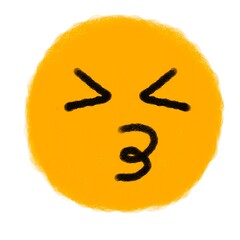 Emotional kiss face with close eyes illustrations 