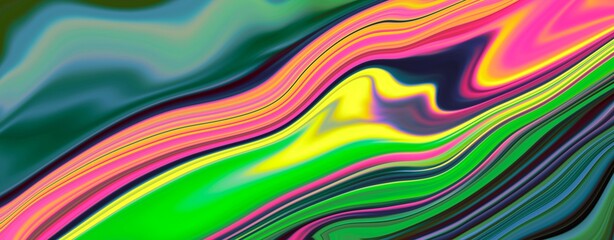 abstract colorful background with lines with pink,green,yellow and purple colors,  vibrant fluid background