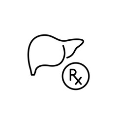 Prescription drug for liver treatment. Hepatology. Healthcare and pharmaceuticals. Pixel perfect, editable stroke icon