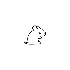 cute mouse shaped line illustration vector