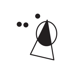 illustration abstract black outline figures, concept, abstract print or poster