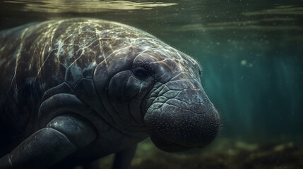 Fototapeta premium manatee in water