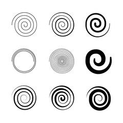 Spiral icon set isolate on white background.
