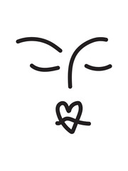 illustration face line art, black outline person