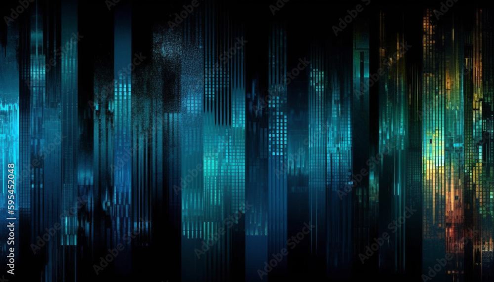 Poster geometric shapes in a row, digitally generated image generated by ai