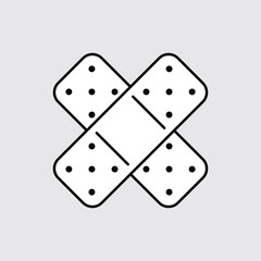 Adhesive plaster line icon, outline vector sign, linear style pictogram isolated on white. Symbol, logo illustration.