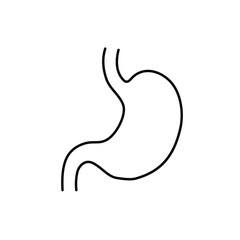 Stomach line icon, outline vector sign, linear style pictogram isolated on white. Symbol, logo illustration.