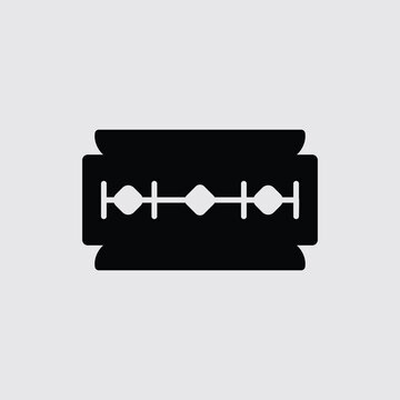 Razor blade silhouette icon. Vector illustration.