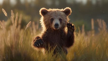brown bear cub,Generative AI