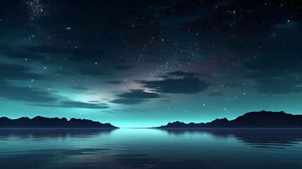 Fototapeta na wymiar 夜の湖 | Generative AI