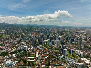 Fototapeta premium Streets and residential areas of Cebu City. Cityscape. Philippines.