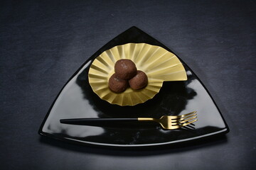baked luxury dark chocolate coffee cocoa cookies with chocolate chip Himalaya rock salt and black...