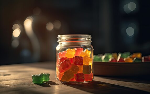 jar of supplement gummies