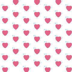 Fototapeta na wymiar Cartoon heart pink and sky blue pattern background. Seamless pattern. Invitation Template Background Design