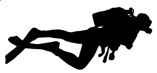 silhouette of a person diving illustration