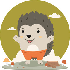 Hedgehog Cartoon Illustration