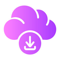 cloud download gradient icon