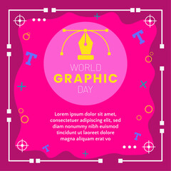 World Graphics Day, vector illustration, social media template with copy space