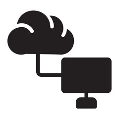 cloud network glyph icon