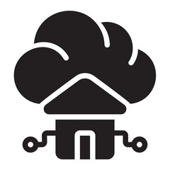 smart home glyph icon
