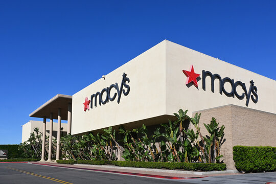 NEWPORT BEACH, CALIFORNIA - 22 APR 2023: Macy's Department Store in Fashion Island.