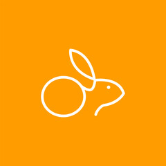Flat rabbit icon logo vector illustration.