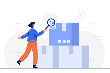 Fototapeta premium Young businesswoman earching for information in folder