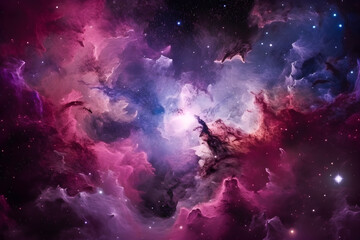 Fototapeta na wymiar Huge Nebula and stars