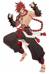 Obraz premium 格闘家の男性キャラクターの全身イラスト(AI generated image)