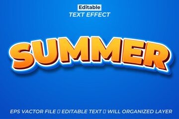 Free vector editable Summer text effect, 3d text effect