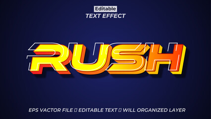 Free vector editable Rush text effect, 3d text effect