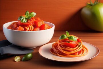 Spaghetti white Plate and Bowl