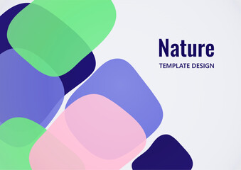Geometric composition with a transparent overlay of colored rounded, square shapes. Vector.