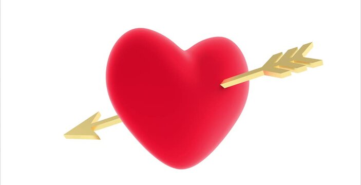 3D animation of Heart with arrow - turntable movement
