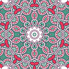 Abstract Pattern Mandala Flowers Plant Art Colorful Red Green 20
