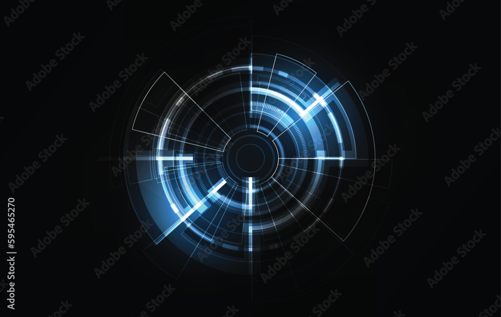 Poster ui hud screen tech system innovation concept background template. vector illustration.