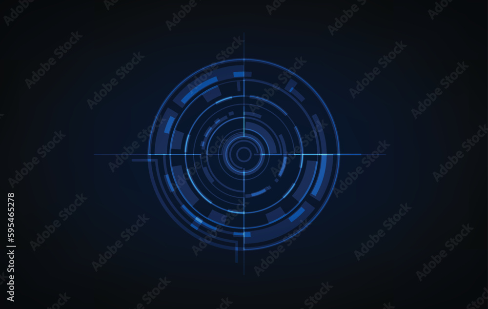 Poster ui hud screen tech system innovation concept background template. vector illustration.