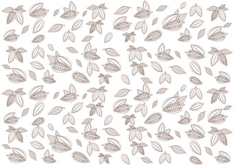 Cocoa Seamless Pattern Background. Vector Illustration.
