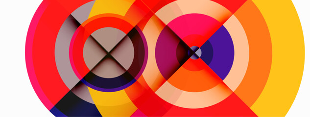 Obraz premium Circle trendy minimal geometric abstract background. Vector Illustration For Wallpaper, Banner, Background, Card, Book Illustration, landing page