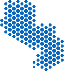 hexagon shape of paraguay map.